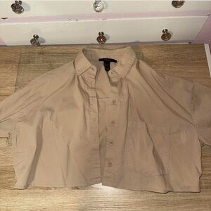 Forever 21 Beige Cropped Jacket